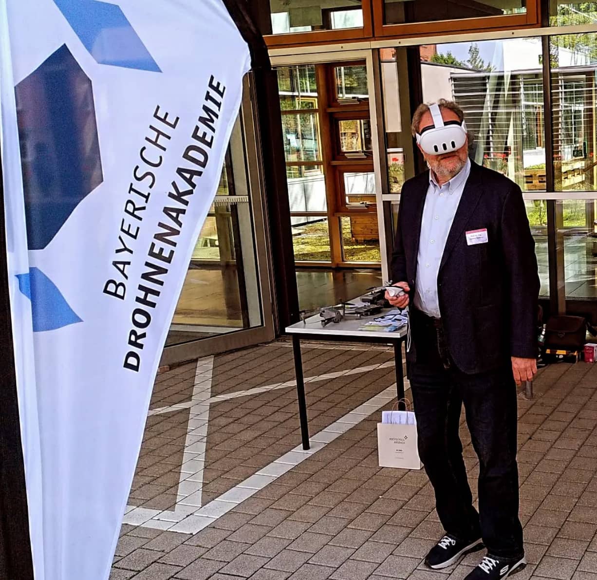 Drone training demonstration with Drone Simulator VR by the Bavarian Drone Academy – safe, realistic drone flight practice without airspace restrictions