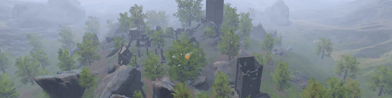 Animated preview of diverse training environments in Drone Simulator VR, including indoor and outdoor maps